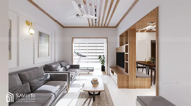 Mr. Pambavasan's Apartment — Modern Interior in Edappally